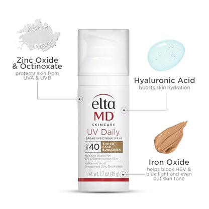 EltaMD UV Daily SPF 40 Tinted Face Sunscreen Moisturizer