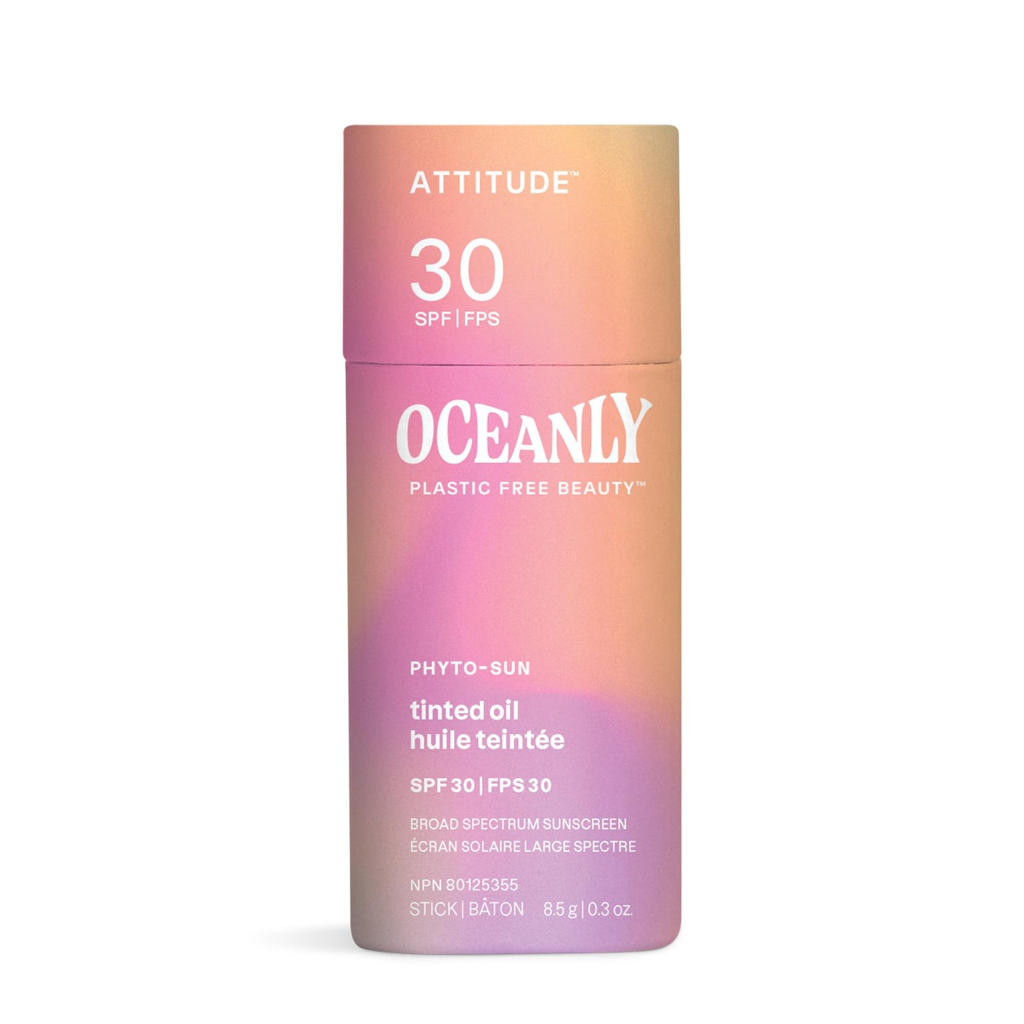 ATTITUDE Oceanly Tinted Oil Stick with SPF 30, Universal Tint