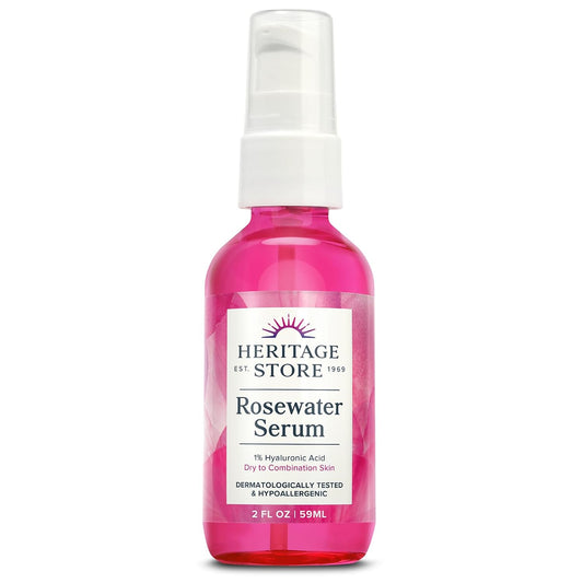 HERITAGE STORE Rosewater Facial Serum, 1% Hyaluronic Acid