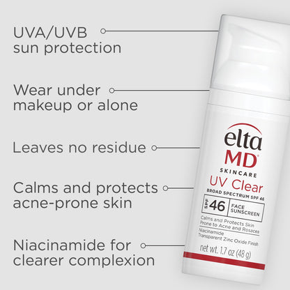 EltaMD UV Clear Face Sunscreen SPF 46, Oil-Free