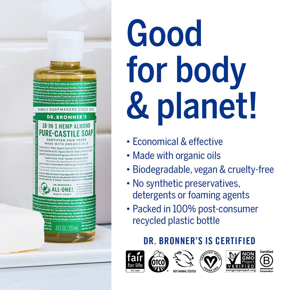 Dr. Bronner's Pure-Castile Liquid Soap, Almond