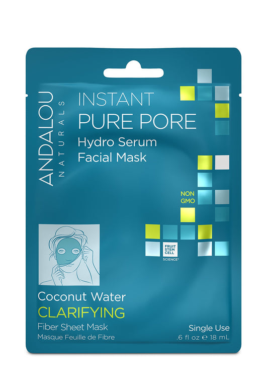 Andalou Naturals Instant Pure Pore Hydro Serum Facial Mask, Coconut