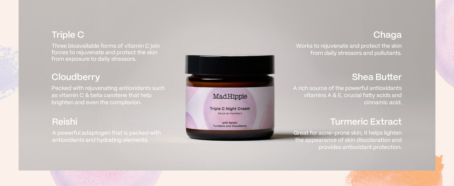Mad Hippie Triple C Night Cream with Reishi, Turmeric & Cloudberry