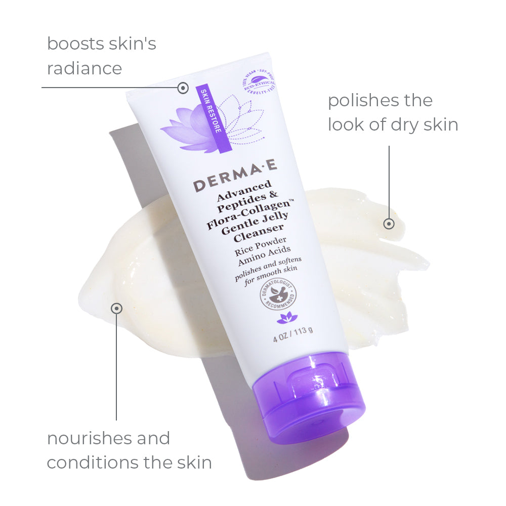 DERMA E Advanced Peptides & Flora-Collagen™ Gentle Jelly Cleanser
